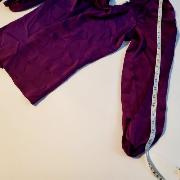 Purple Kasper V-Neck Long Sleeve Blouse Womens Size M V-neckline Long sleeves - Picture 9 of 11